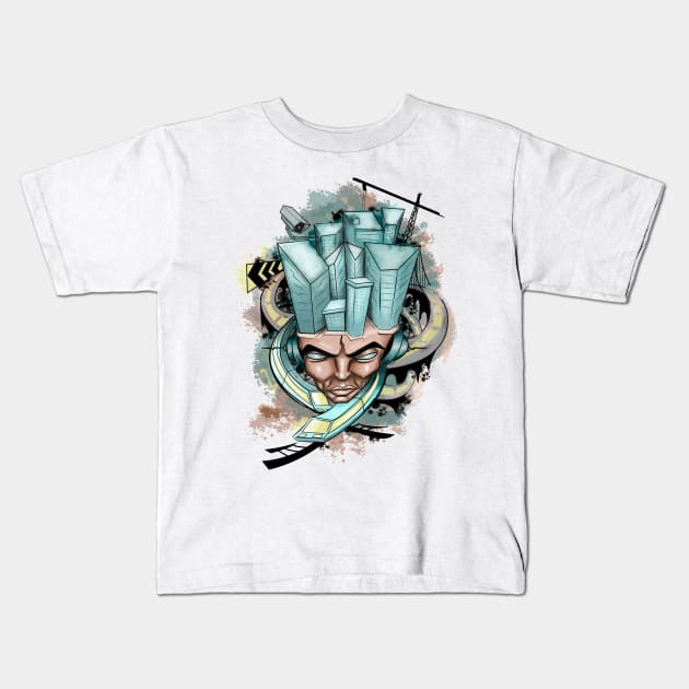 Street Head Kids T-Shirt by Illcesar